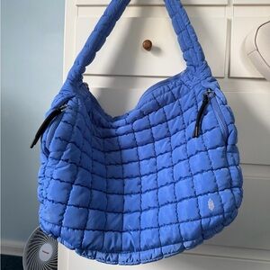Free People Blue Quilted Carryall Bag